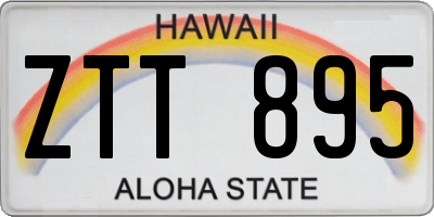 HI license plate ZTT895