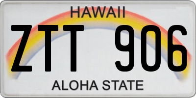 HI license plate ZTT906