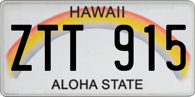 HI license plate ZTT915