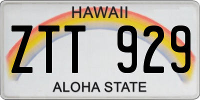 HI license plate ZTT929
