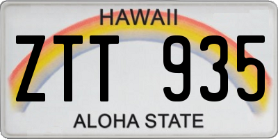 HI license plate ZTT935