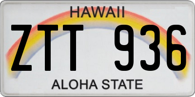 HI license plate ZTT936
