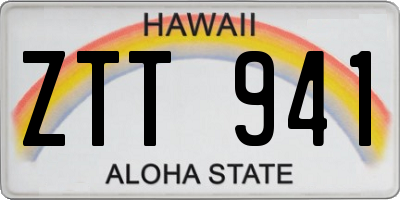 HI license plate ZTT941