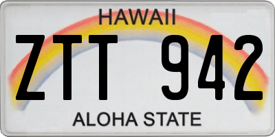 HI license plate ZTT942