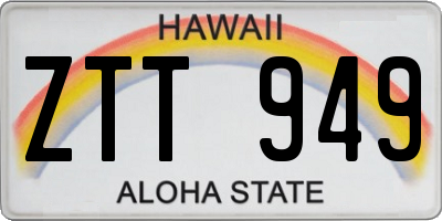HI license plate ZTT949