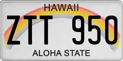 HI license plate ZTT950