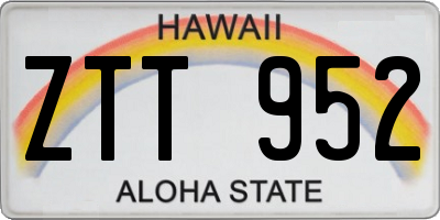 HI license plate ZTT952