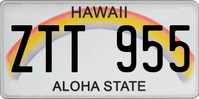 HI license plate ZTT955