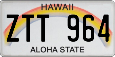HI license plate ZTT964