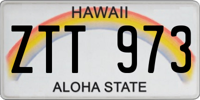 HI license plate ZTT973