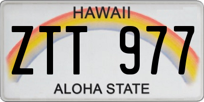 HI license plate ZTT977
