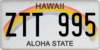 HI license plate ZTT995