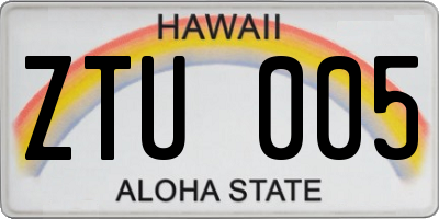 HI license plate ZTU005