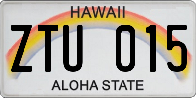 HI license plate ZTU015