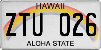 HI license plate ZTU026