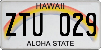 HI license plate ZTU029
