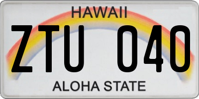 HI license plate ZTU040