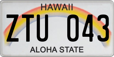 HI license plate ZTU043