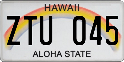 HI license plate ZTU045