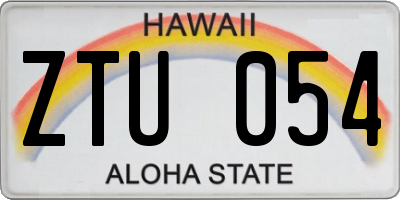 HI license plate ZTU054