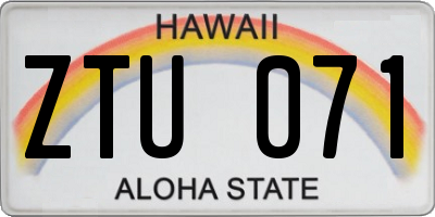 HI license plate ZTU071