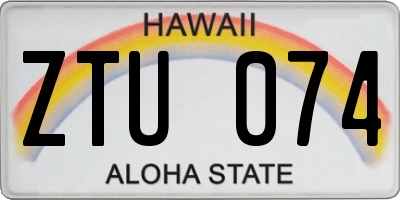 HI license plate ZTU074