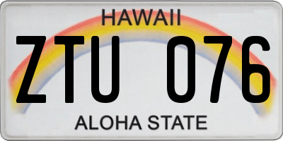 HI license plate ZTU076