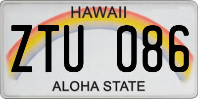 HI license plate ZTU086
