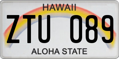 HI license plate ZTU089