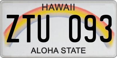 HI license plate ZTU093