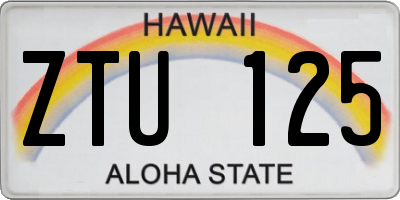 HI license plate ZTU125