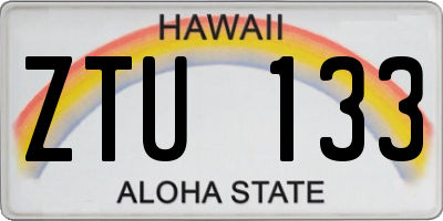 HI license plate ZTU133