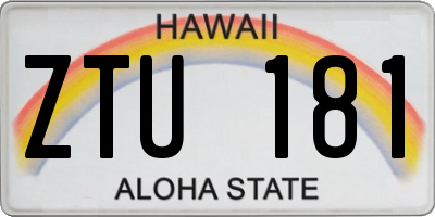 HI license plate ZTU181