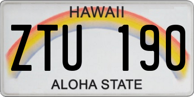 HI license plate ZTU190
