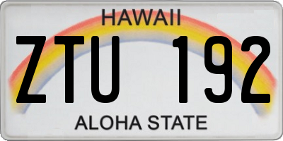 HI license plate ZTU192