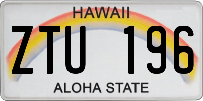 HI license plate ZTU196