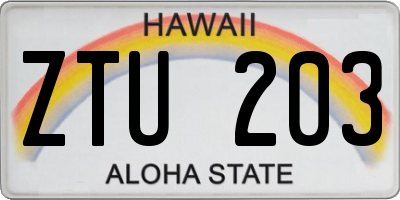 HI license plate ZTU203