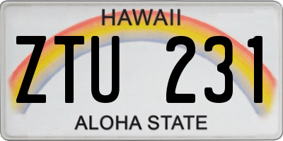 HI license plate ZTU231