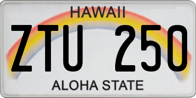 HI license plate ZTU250