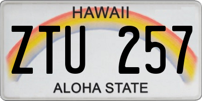 HI license plate ZTU257