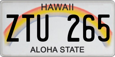 HI license plate ZTU265
