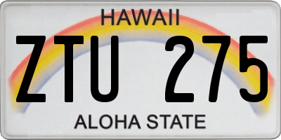 HI license plate ZTU275