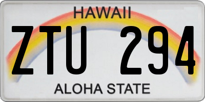 HI license plate ZTU294