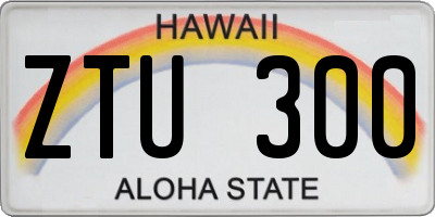 HI license plate ZTU300