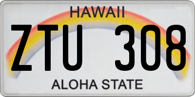 HI license plate ZTU308