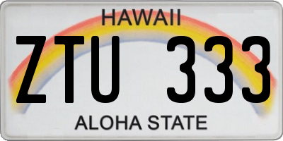 HI license plate ZTU333