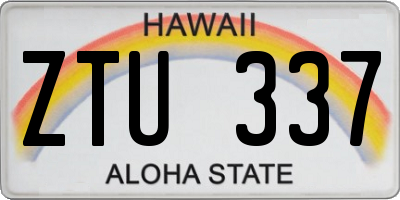 HI license plate ZTU337