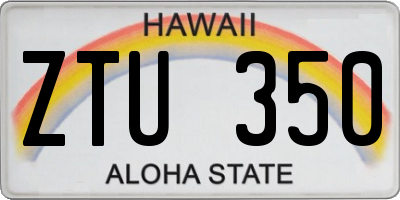 HI license plate ZTU350