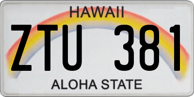 HI license plate ZTU381
