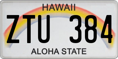 HI license plate ZTU384